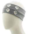 Haarband grote studs grijs op een model hoofd