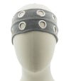 Haarband grote studs grijs op een model hoofd
