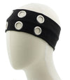 Haarband grote studs zwart op een model hoofd