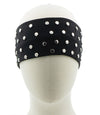 Haarband kleine studs zwart op een model hoofd