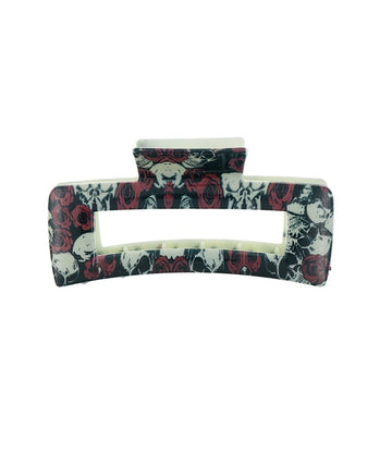 Haarklem M rechthoek skulls rood