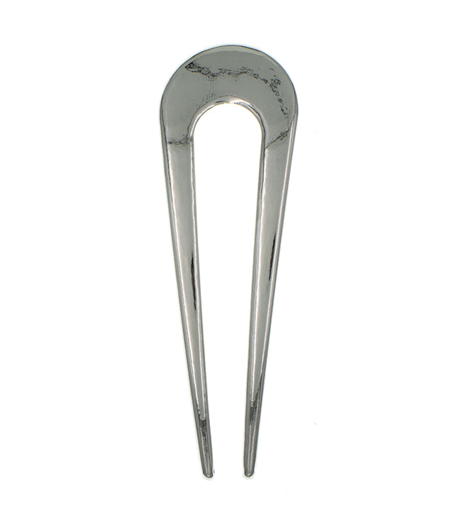 Metalen u vorm haarpin zilverkleurig
