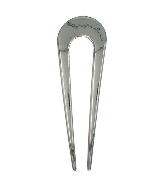 Metalen u vorm haarpin zilverkleurig