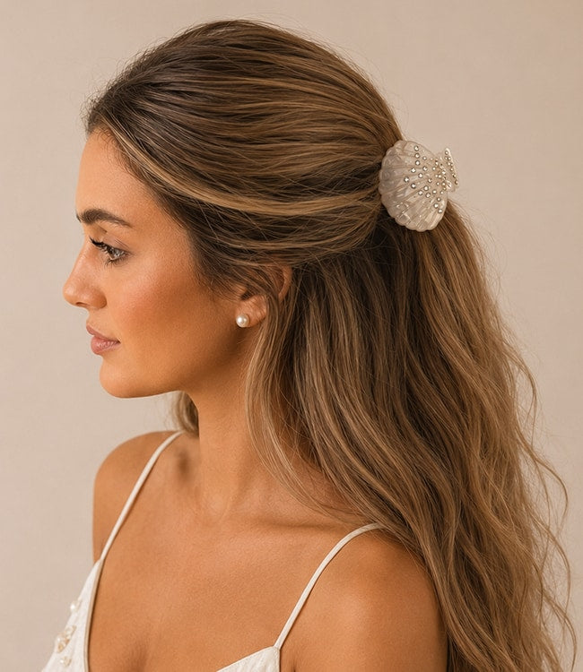 Model haarklem schelp met strass