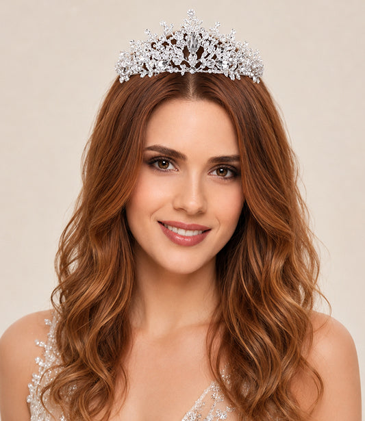 Tiara zilverkleurig twijgen