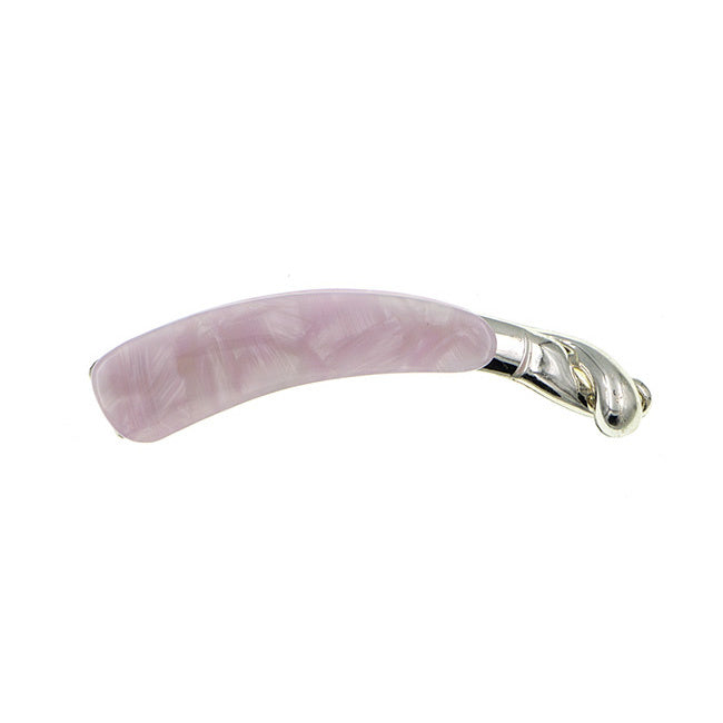 Bananenklem zilverkleurig marmerlook roze
