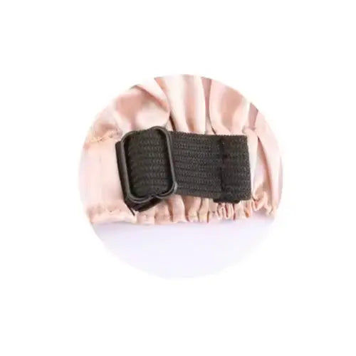 Bonnet satijn verstelbaar beige