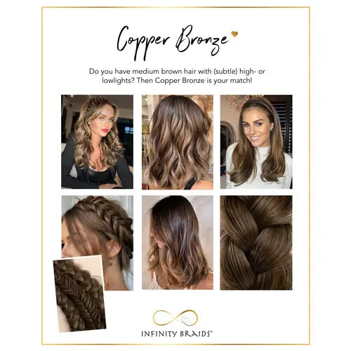 Infinity Braids - vlecht haarband - Viènne - Copper Bronze