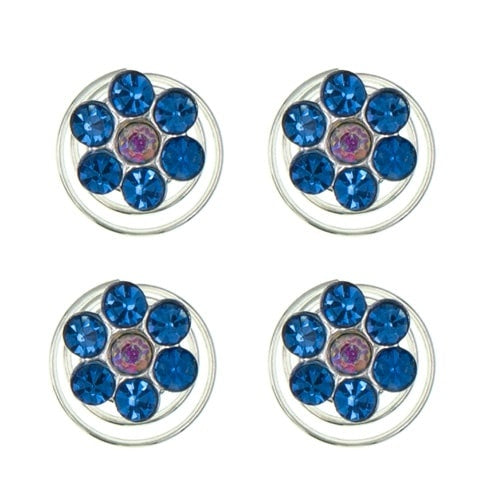 Curlies bloem rond in de kleur blauw