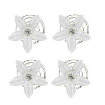Curlies bloem strass wit 4 stuks