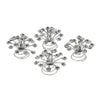 Curlies kristal bloem zilverkleurig 4 stuks