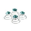 Curlies met facetsteen in de kleur blauw 4 stuks