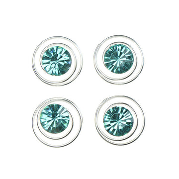 Curlies met facetsteen in de kleur blauw 4 stuks