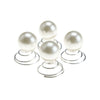 Curlies met kleine parel creme 4 stuks