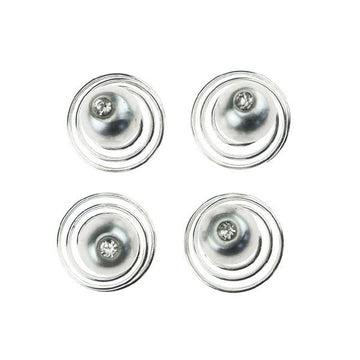 Curlies met parel zilverkleurig facet 4 stuks