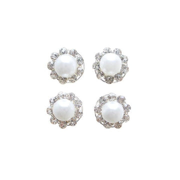 Curlies parel met strass steentjes rondom 4 stuks