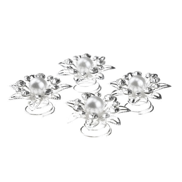 Curlies ster parel strass 4 stuks