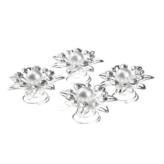 Curlies ster parel strass 4 stuks