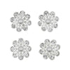 Curlies zilverkleurig bloem met parel 4 stuks