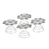Curlies zilverkleurig bloem met parel 4 stuks