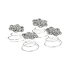 Curlies zilverkleurig bloem zes bladeren 4 stuks