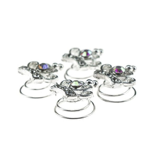 Curlies zilverkleurig kroon facet 4 stuks
