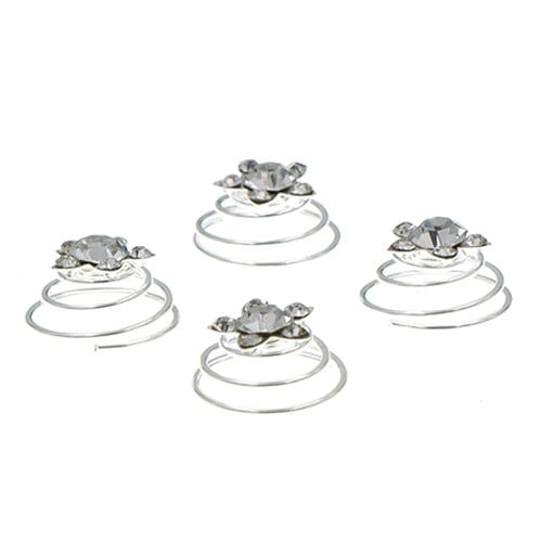 Curlies zilverkleurig ster 4 stuks