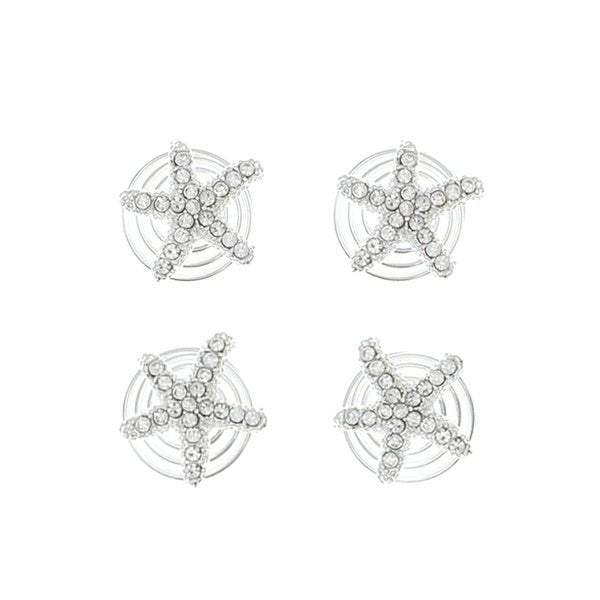 Curlies zilverkleurig zeester 4 stuks
