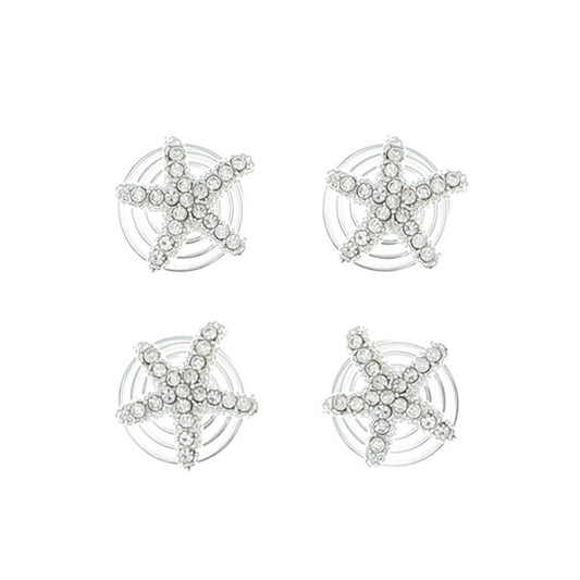 Curlies zilverkleurig zeester 4 stuks