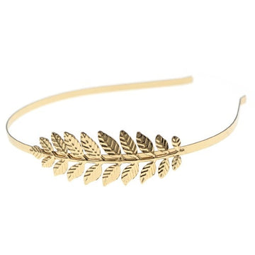 Diadeem bladeren goudkleurig