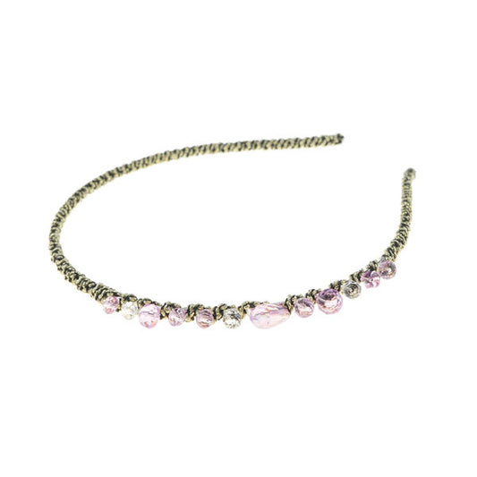 Diadeem elegant roze stenen goudkleurig