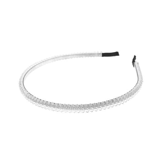Diadeem met strass kralen kleur transparant