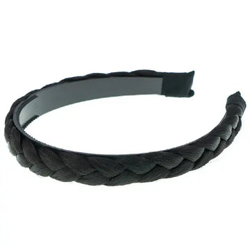 Diadeem met vlecht zwart