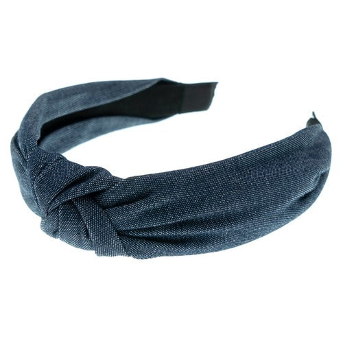Diadeem spijkerstof look blauw