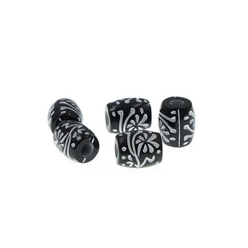 Dreadlock bead 5 stuks M zwart wit