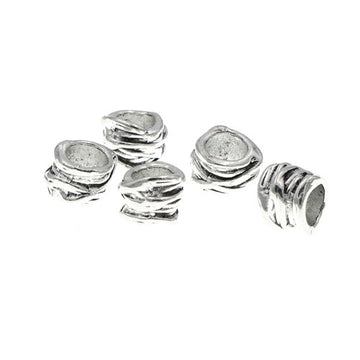 Dreadlock bead 5 stuks ropes zilverkleurig