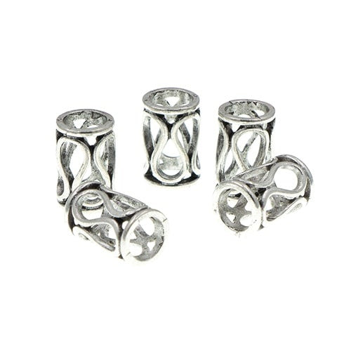 Dreadlock bead 5 stuks slinger zilverkleurig