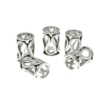 Dreadlock bead 5 stuks slinger zilverkleurig