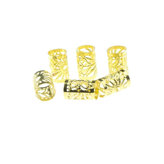 Dreadlock bead cuff 6 stuks zonnestralen goudkleurig