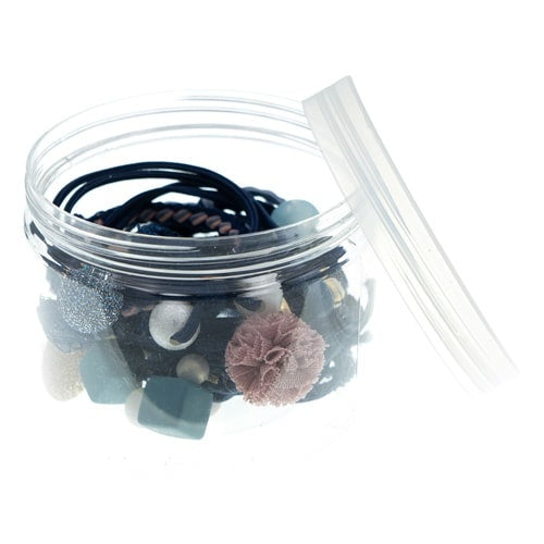Gift set haarelastieken 15 stuks blauw