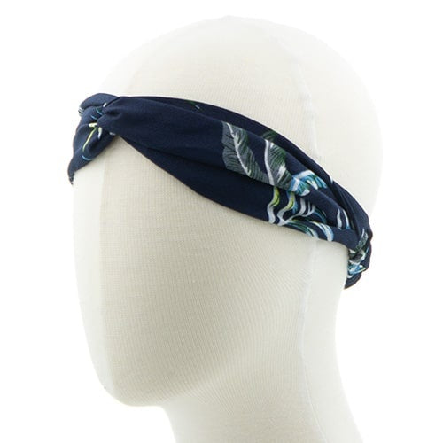 Haarband bladeren en bloemen blauw