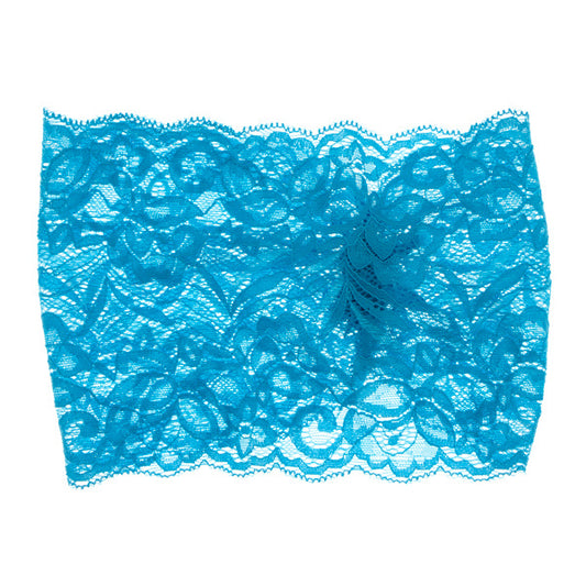 Haarband elastisch kant blauw