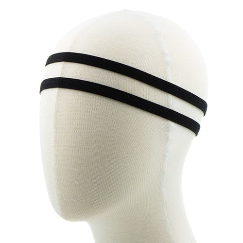 Haarband elastisch sport zwart 2 stuks