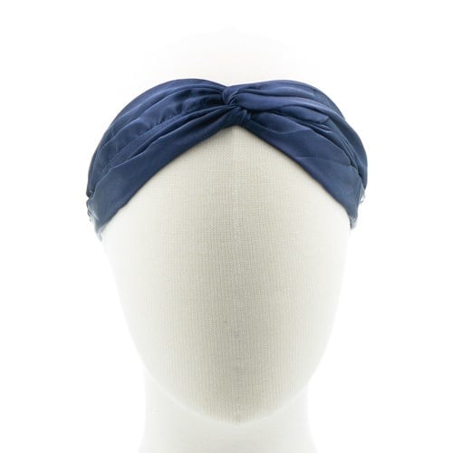 Haarband satijn lus blauw