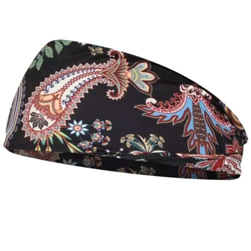 Haarband zwart fantasie multicolor