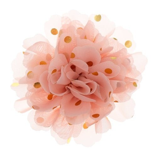 Haarbloem goudkleurige stip roze
