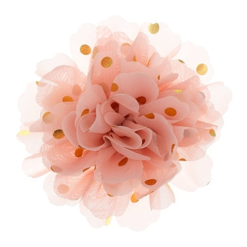 Haarbloem goudkleurige stip roze