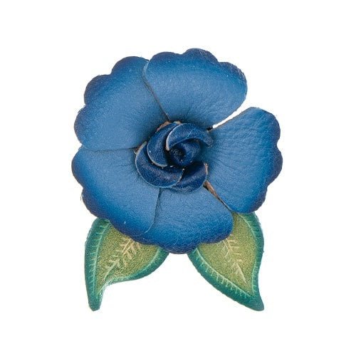 Haarbloem leer Urban Hippies blauw