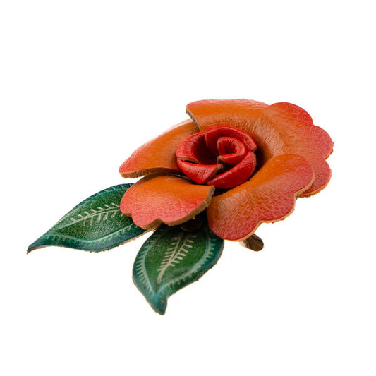 Haarbloem leer Urban Hippies oranje