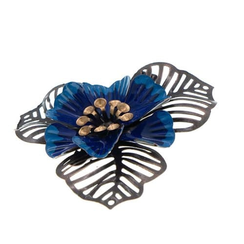 Haarbloem metaal Urban Hippies blauw